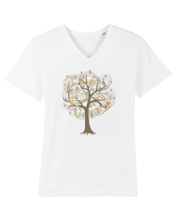 Tree Music Notes White
