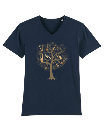Tree Music Notes French Navy