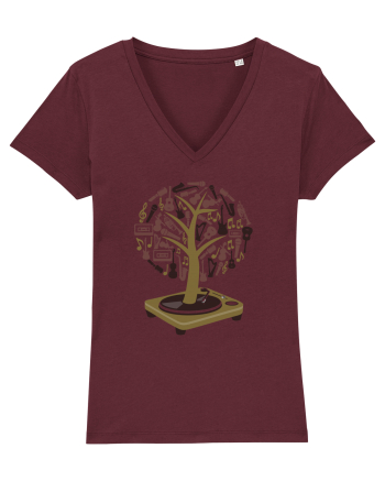 Vinyl Disk Music Tree Burgundy