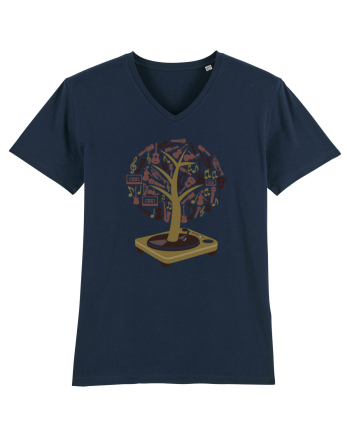 Vinyl Disk Music Tree French Navy