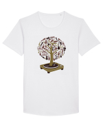 Vinyl Disk Music Tree Tricou mânecă scurtă guler larg Bărbat Skater