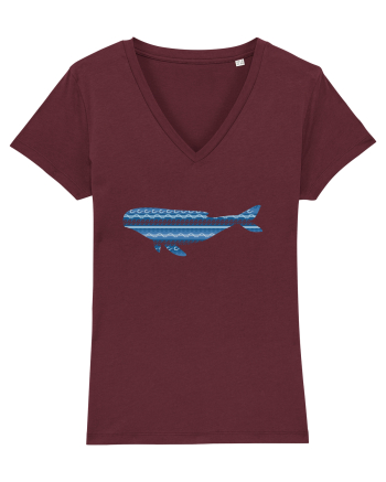 Ceramic Whale Burgundy