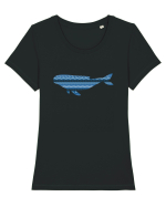 Ceramic Whale Tricou mânecă scurtă guler larg fitted Damă Expresser
