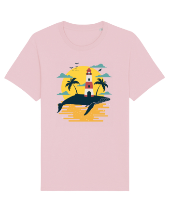 Whale Lighthouse Cotton Pink