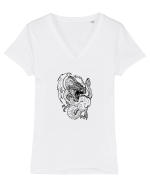 Balaurul 4. Tricou mânecă scurtă guler V Damă Evoker