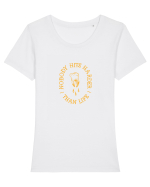 Nobody hits harder than life Tricou mânecă scurtă guler larg fitted Damă Expresser