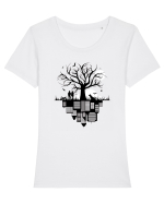 Tree City Tricou mânecă scurtă guler larg fitted Damă Expresser