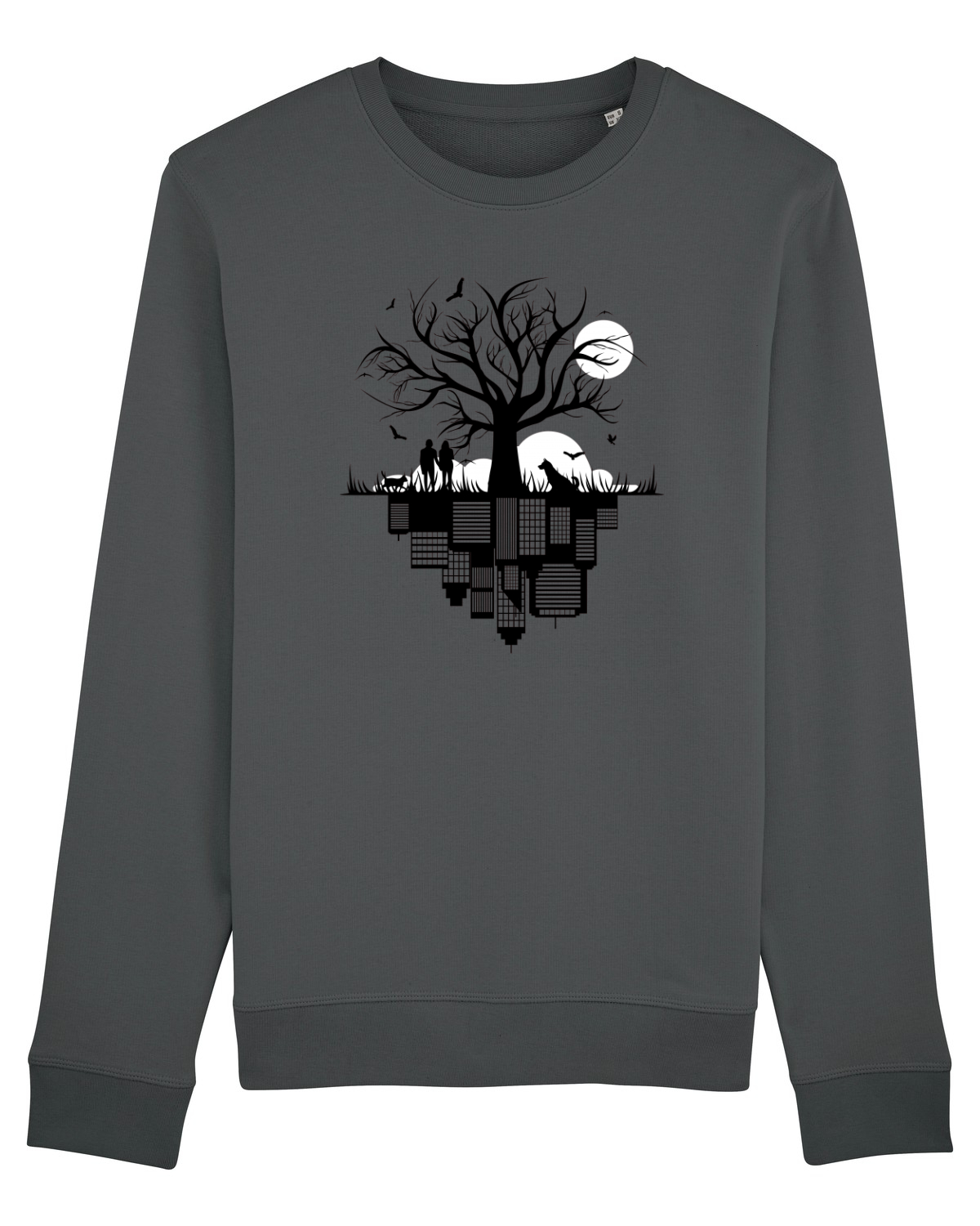 Bluză mânecă lungă Unisex Rise Anthracite