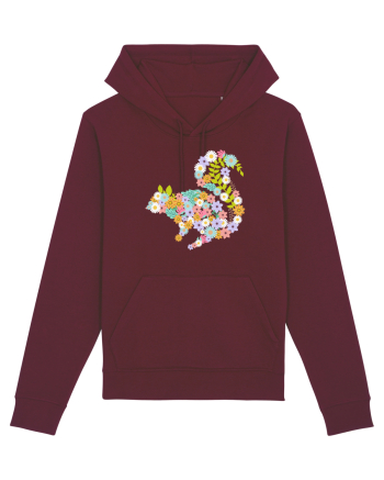 Squirrel Flower Burgundy