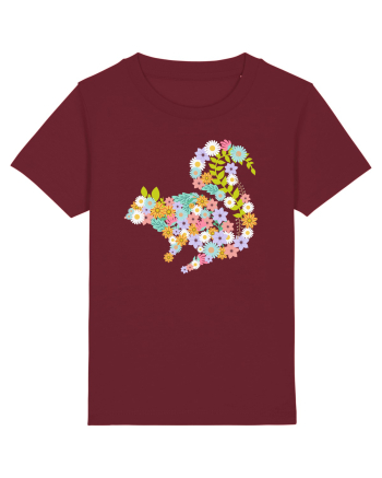 Squirrel Flower Burgundy