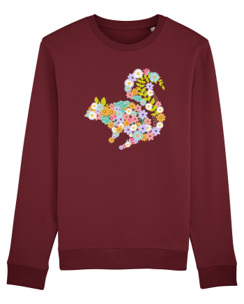Squirrel Flower Burgundy