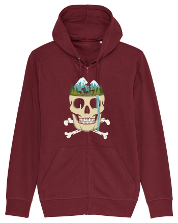 Skull Waterfall Burgundy