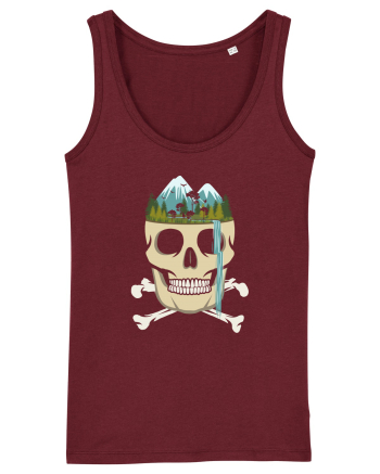 Skull Waterfall Burgundy