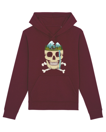 Skull Waterfall Burgundy