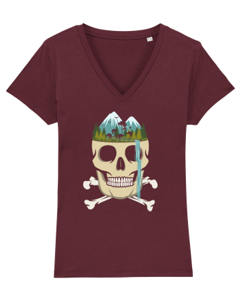 Skull Waterfall Burgundy