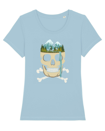 Skull Waterfall Sky Blue