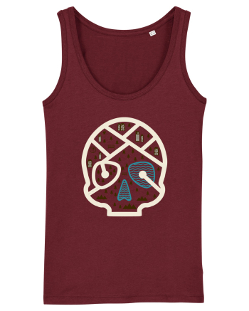 Skull Map Burgundy