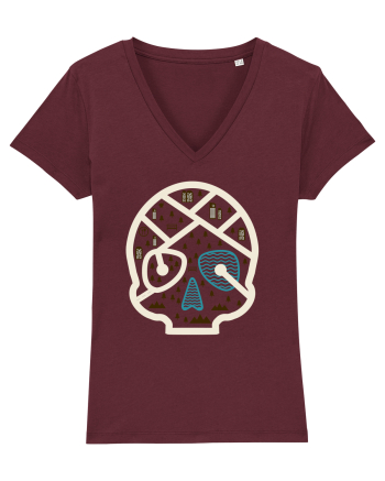 Skull Map Burgundy