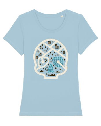 Skull Map Sky Blue