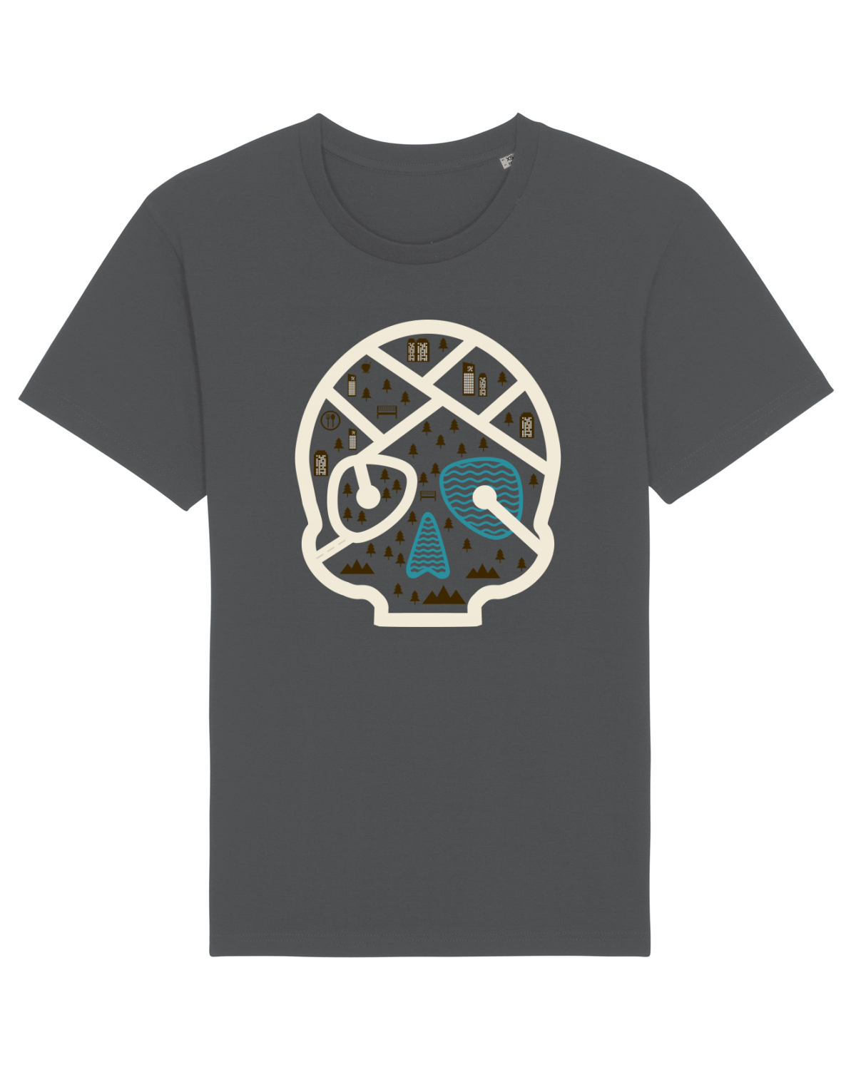 Tricou mânecă scurtă Unisex Rocker Anthracite
