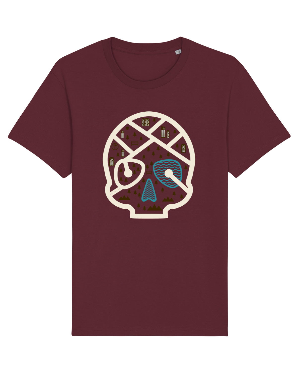 Tricou mânecă scurtă Unisex Rocker Burgundy
