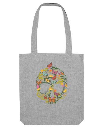 Butterfly Skull Flower Heather Grey