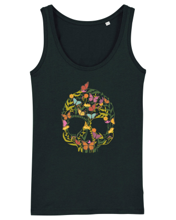 Butterfly Skull Flower Black