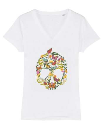 Butterfly Skull Flower White