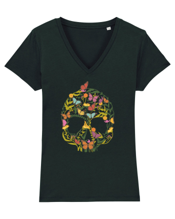 Butterfly Skull Flower Black