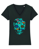 Skull Fish Tricou mânecă scurtă guler V Damă Evoker