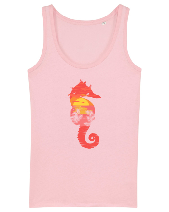 Sea Horse Beach Sunset Cotton Pink