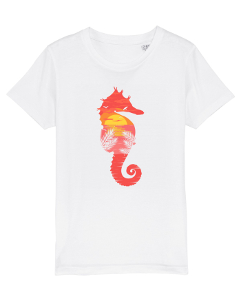 Sea Horse Beach Sunset White