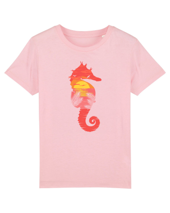 Sea Horse Beach Sunset Cotton Pink