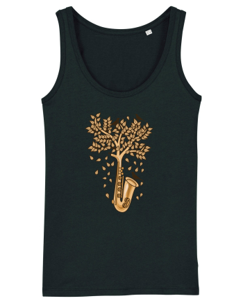 Autumn Saxophone Tree Black