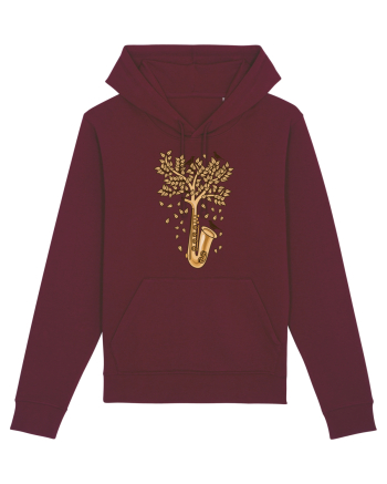 Autumn Saxophone Tree Burgundy