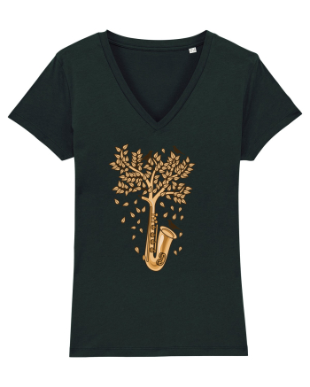 Autumn Saxophone Tree Black