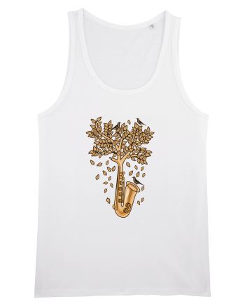 Autumn Saxophone Tree White