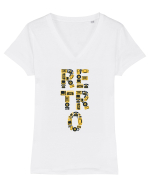 Retro Music Tricou mânecă scurtă guler V Damă Evoker
