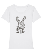 Rabbit Tree Tricou mânecă scurtă guler larg fitted Damă Expresser