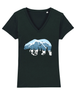 Alaska Pollar Bear Tricou mânecă scurtă guler V Damă Evoker
