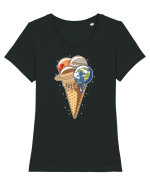 Planet Ice Cream Tricou mânecă scurtă guler larg fitted Damă Expresser