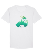 Cu Cortul în Pădure Tricou mânecă scurtă guler larg Bărbat Skater