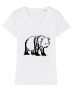 Panda Trees Tricou mânecă scurtă guler V Damă Evoker