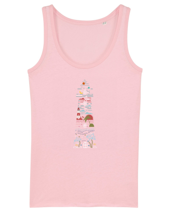 Tropical Lighthouse Cotton Pink