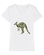 Kangaroo Jungle Tricou mânecă scurtă guler V Damă Evoker