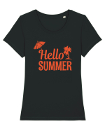 Hello Summer Tricou mânecă scurtă guler larg fitted Damă Expresser