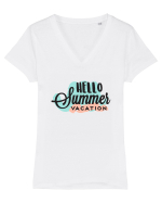 Hello Summer Vacation Tricou mânecă scurtă guler V Damă Evoker