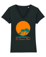 It's Summer Time! Tricou mânecă scurtă guler V Damă Evoker