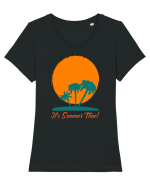 It's Summer Time! Tricou mânecă scurtă guler larg fitted Damă Expresser