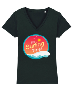 It's Surfing Time Tricou mânecă scurtă guler V Damă Evoker